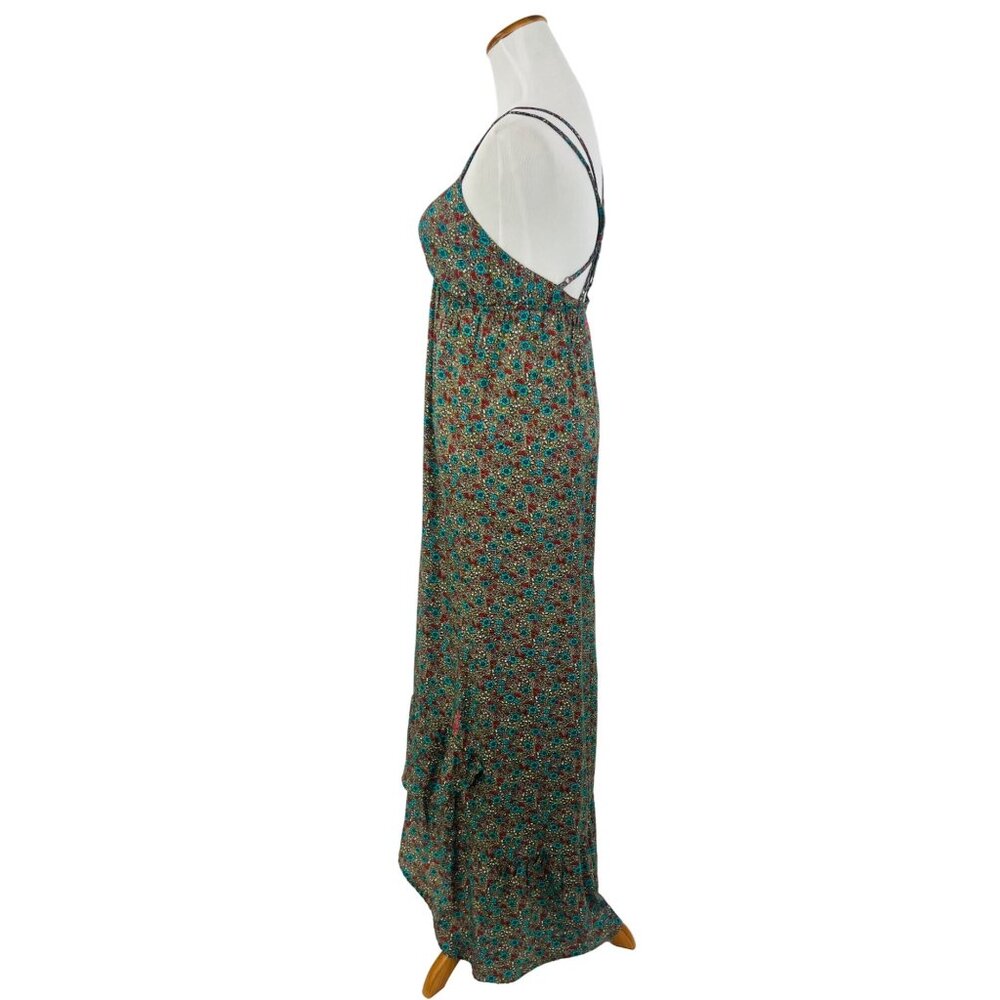 VTG Billabong Floral Strappy Back Maxi Dress | Coastal Boho Cottagecore Grunge L - Picture 6 of 16